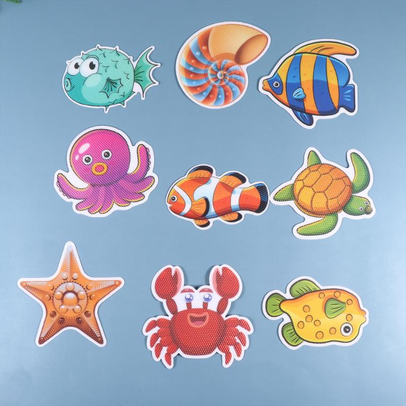 

20pcs Marine Cartoon Stickers Cartoon Bathtub Stickers Prevention Decals Self-adhesive Tub Pasters