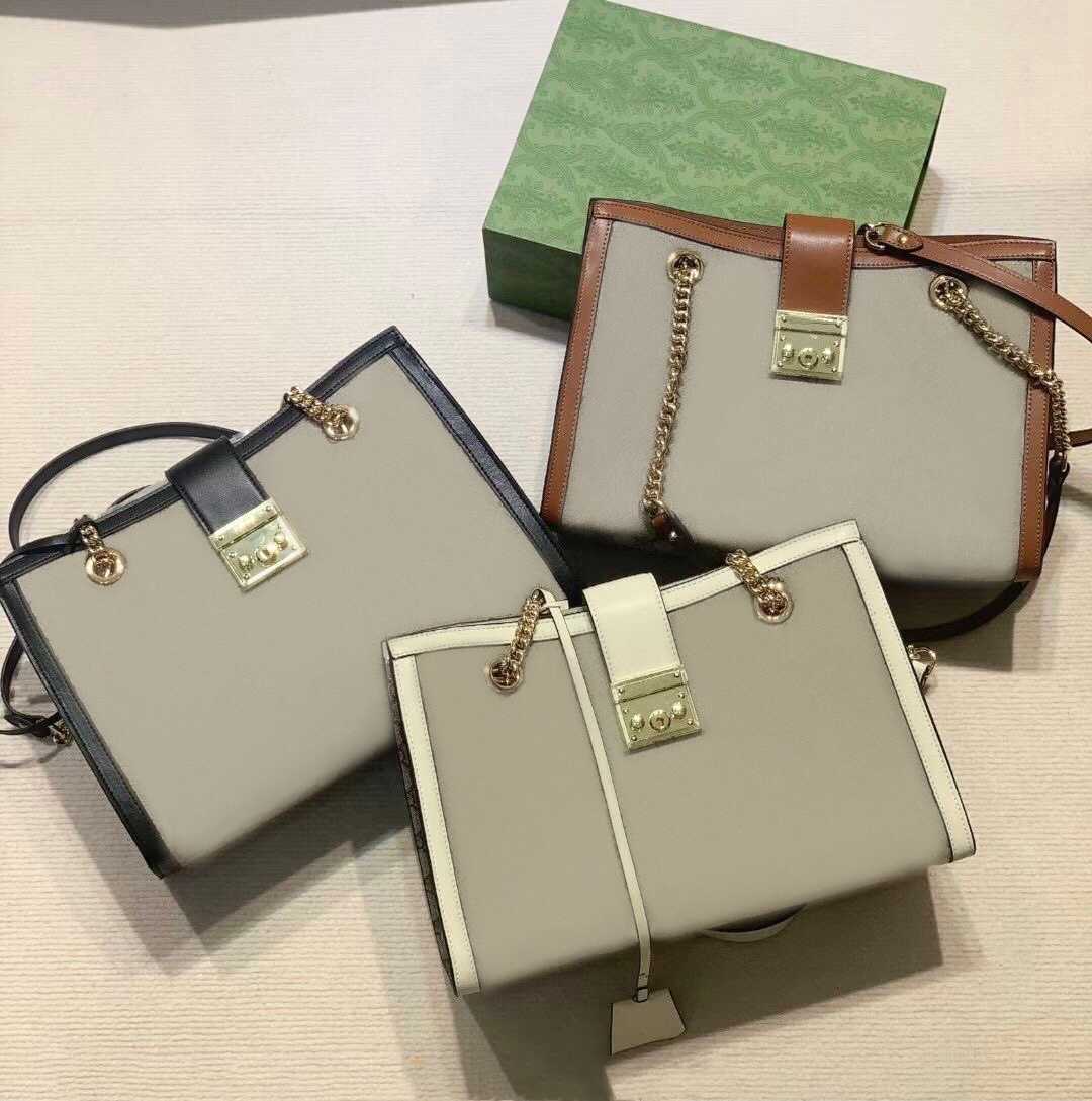 

Luxury Designer Tote Bags Padlock Shopping Bag MM Women Handbags Leather Shoulder Bags Purse Messenge From High Quality Wholesalers, Black