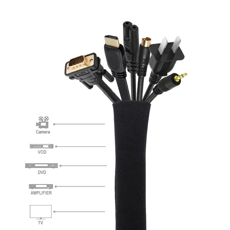

100cm Cable Winder Protector PE Cord Cable Organizer Tools Computer Cord Protective Tube Clip Organizer Management Home Tools