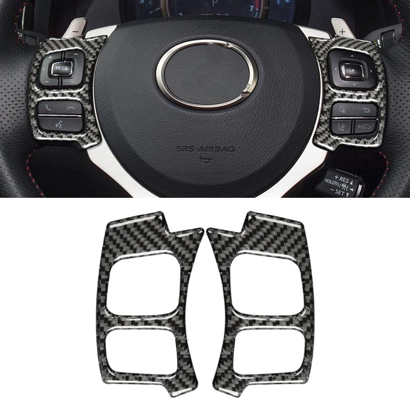 

Car Carbon Fiber Steering Wheel Button Decorative Sticker for Lexus IS250 NX200 200t 300h 13- Left Drive