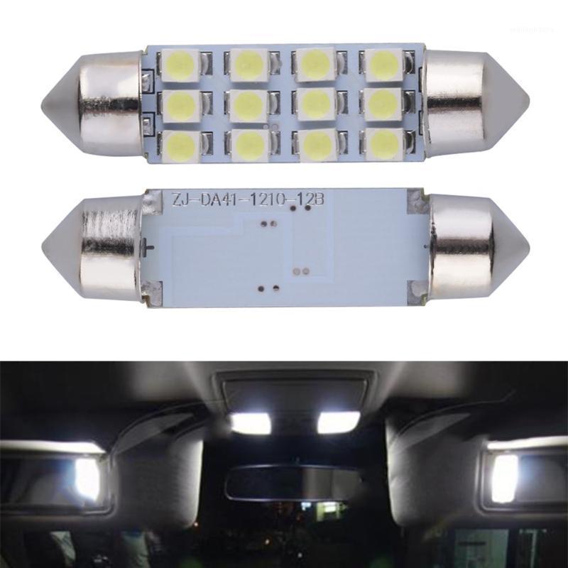 

Emergency Lights White Dome Map Lamp 42MM 12SMD 3528 Festoon LED Bulbs Car Interior Light Auto License Plate
