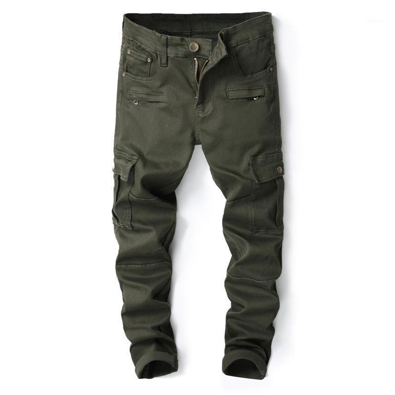 

Army Green Pants Autumn and Winter Trousers Men's Style Slim Straight Stretch Jeans Fashion Urban Youth Male Streetwear1
