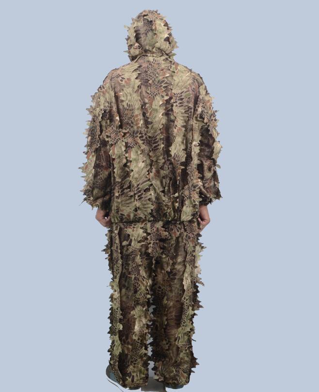 

snakes Python pattern camouflage ghillie suit laser cutting fast dry hunting clothes Suitable for Summer Autumn, Black