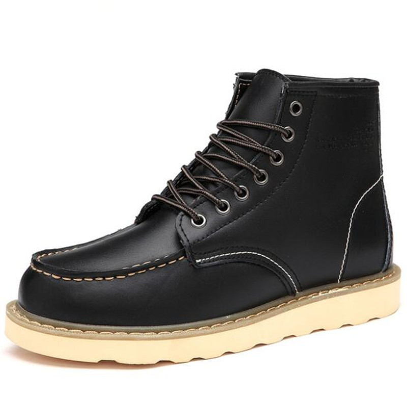 

New Man's Solid Hot High-top Non-slip to Wear Comfortable Leather Deserted Male Boots Ws0b, Upbeat music
