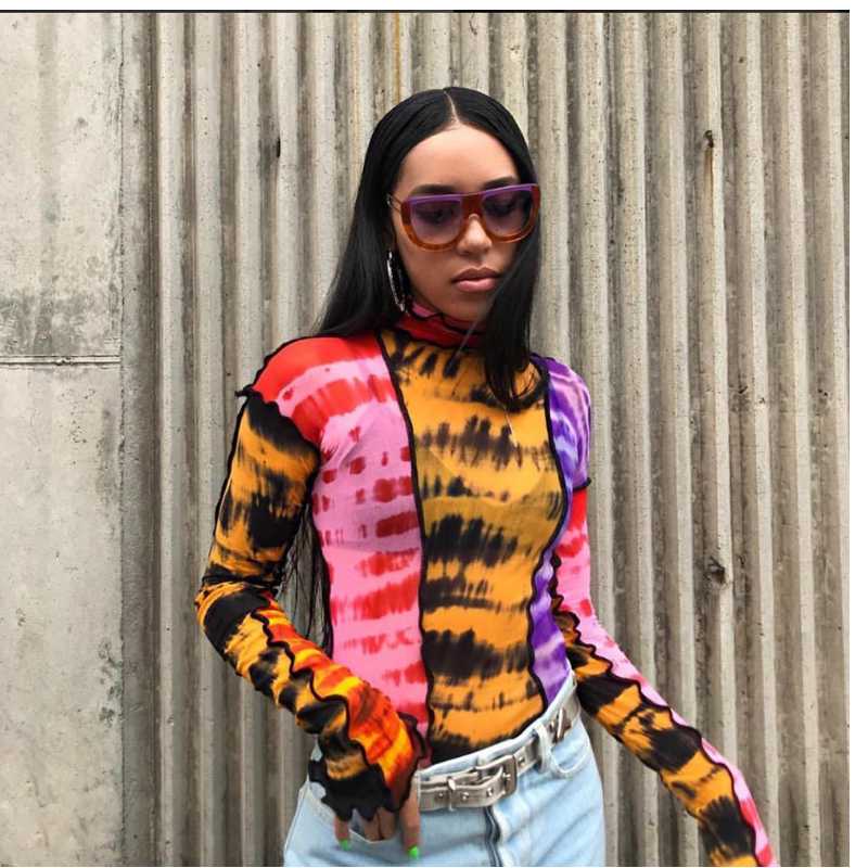 

Women' western style semi perspective yoga sports blouse cute ear edge running sports jacket contrast color breathable fitness