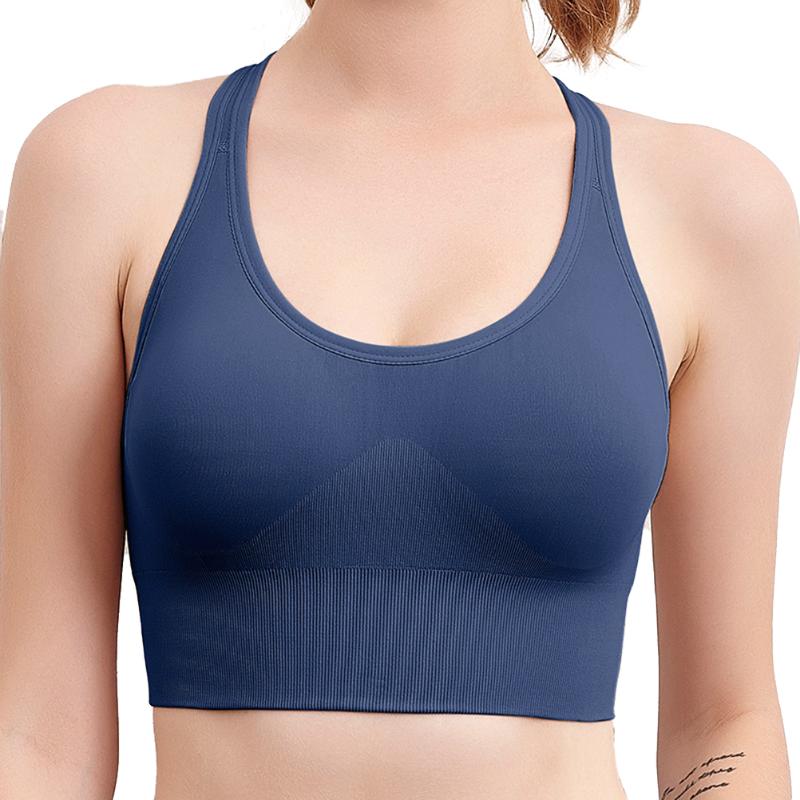 

Women's underwear Seamless Sports Bra Breathable Padded Athletic Gym Running Yoga Fitness Backless Sport Bra Vest sports, Army green