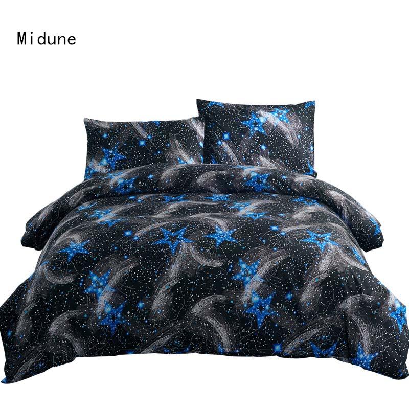 

Three-piece sanding Duvet Cover Set European Comforter Floral Pattern Starry sky Bedding Set US Multi Size