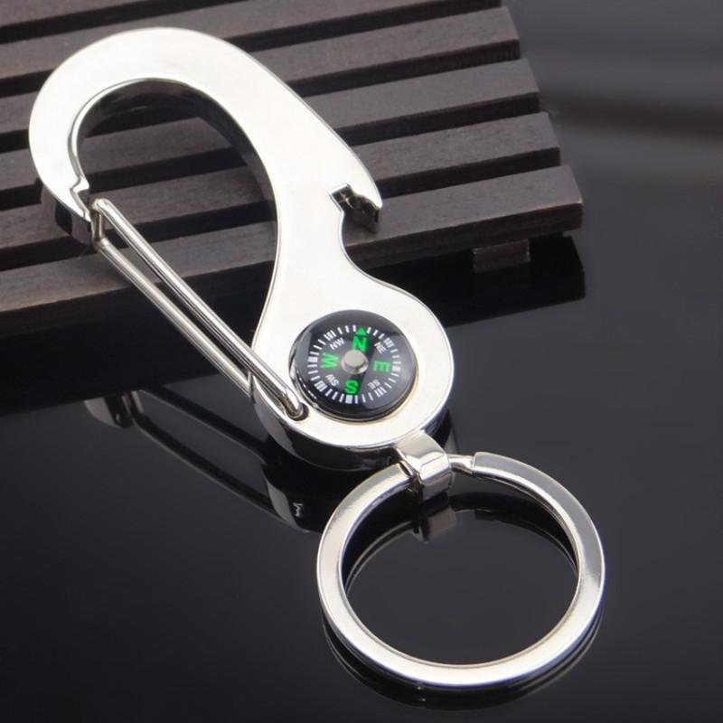 

Multifunctional Compass Metal Corkscrew Fashion Outdoor Waist Hanging Keychain Small Gift