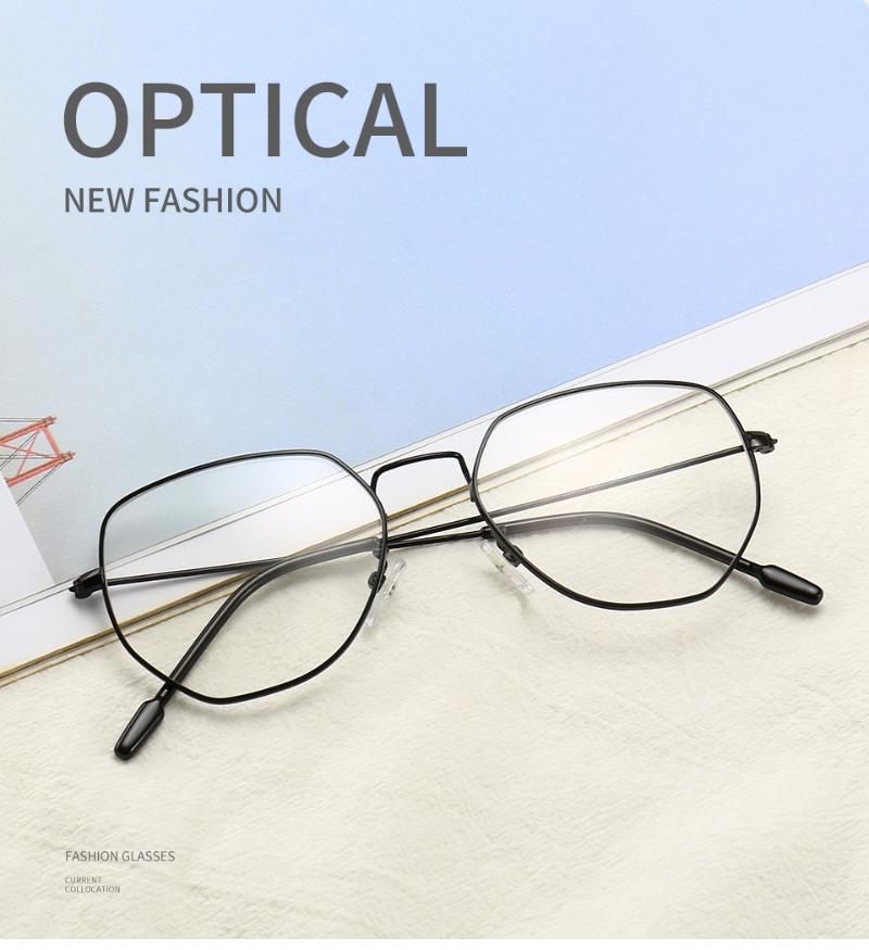 

High Quality Metal Polygon Eyewear Glasses Frames Eyeglasses Women for Glasses