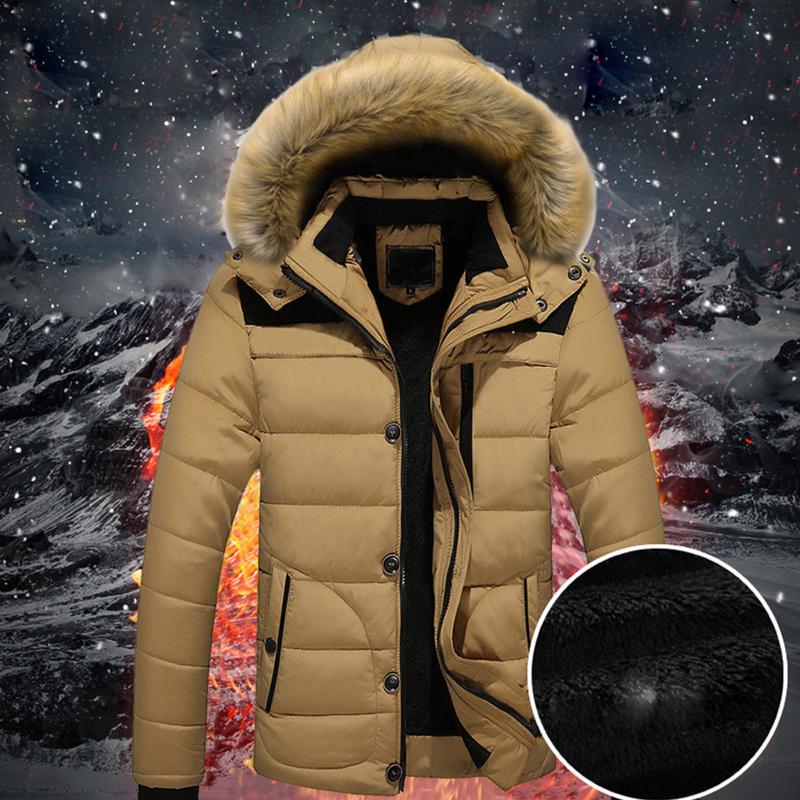 

Men Outdoor Warm Winter Thick Jacket Hooded Coat Jacket With Zipper Pocket Daily Wear Hiking Coat Winter Thick Warm Coats, Red
