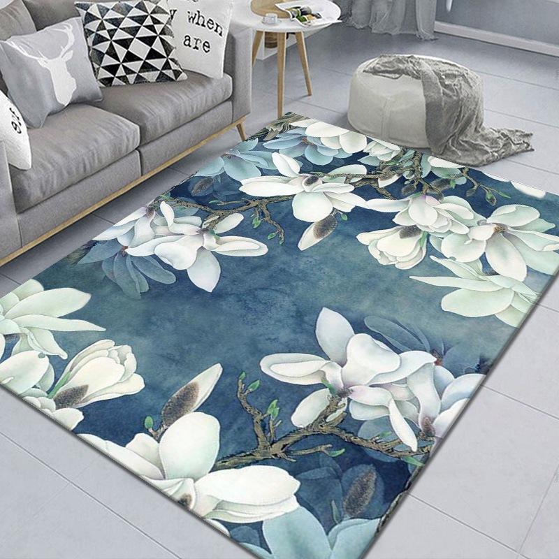 

Modern Simplicity European Style Flower Art Large Carpet for Living Room Bedroom Anti-Slip Floor Mat Fashion Carpets Area Rugs, H-08