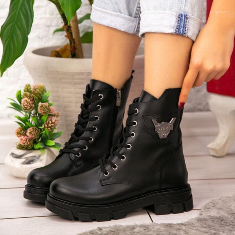 

Liza Black Skin Women 'S Boots 2021 Winter Fashion, Casual Comfortable Clothing, Orthopedic Thermo Soles, Zipper and Laced Postal1, As pic