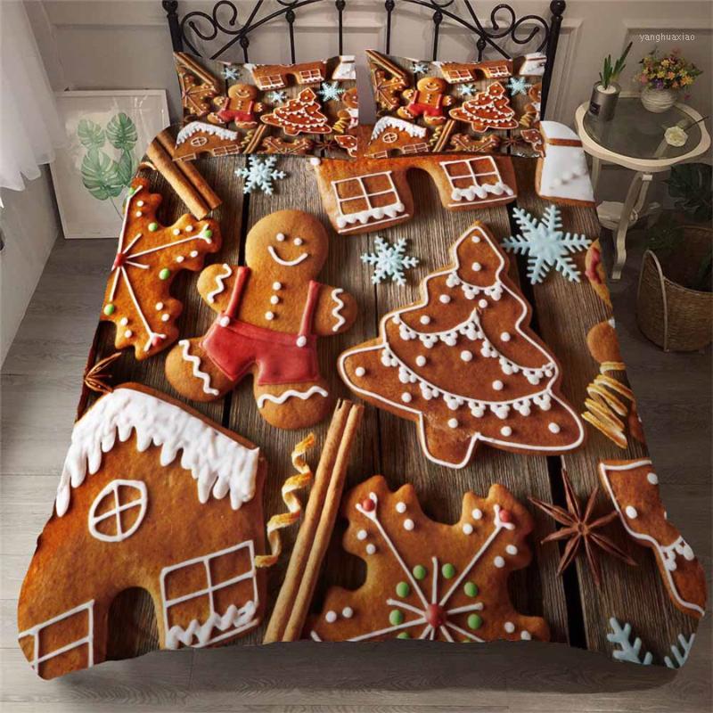 

Bedding Sets HELENGILI 3D Set Christmas Print Duvet Cover Bedcloth With Pillowcase Bed Home Textiles #YC-2141, As pic