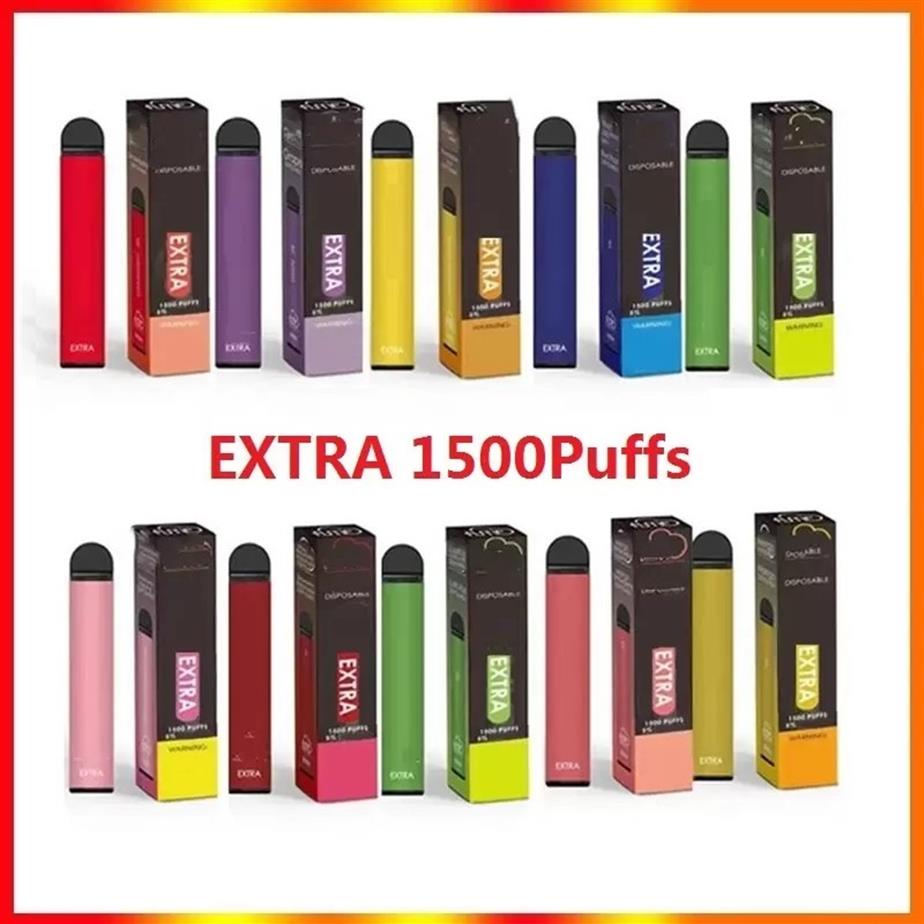 

Extra 1500 Puffs Disposable Vape Pen Kit 850mAh Battery 5ml Pods Cartridges Vapors Device e Cigs Vaporizers Kits VS Bang Puff Bar Plus XXL Flex Max