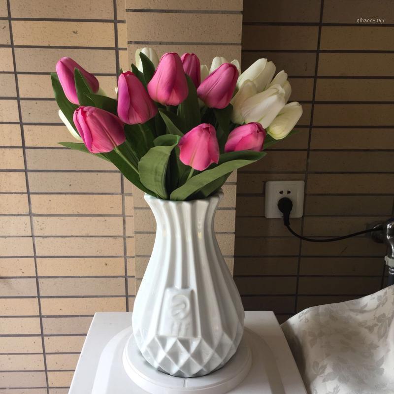 

SHUICANGYU Artificial Flowers Nordic Elegance Realistic 9 Heads Tulip Flower Bouquet Living Room Decoration Wedding Decorative1, Purple