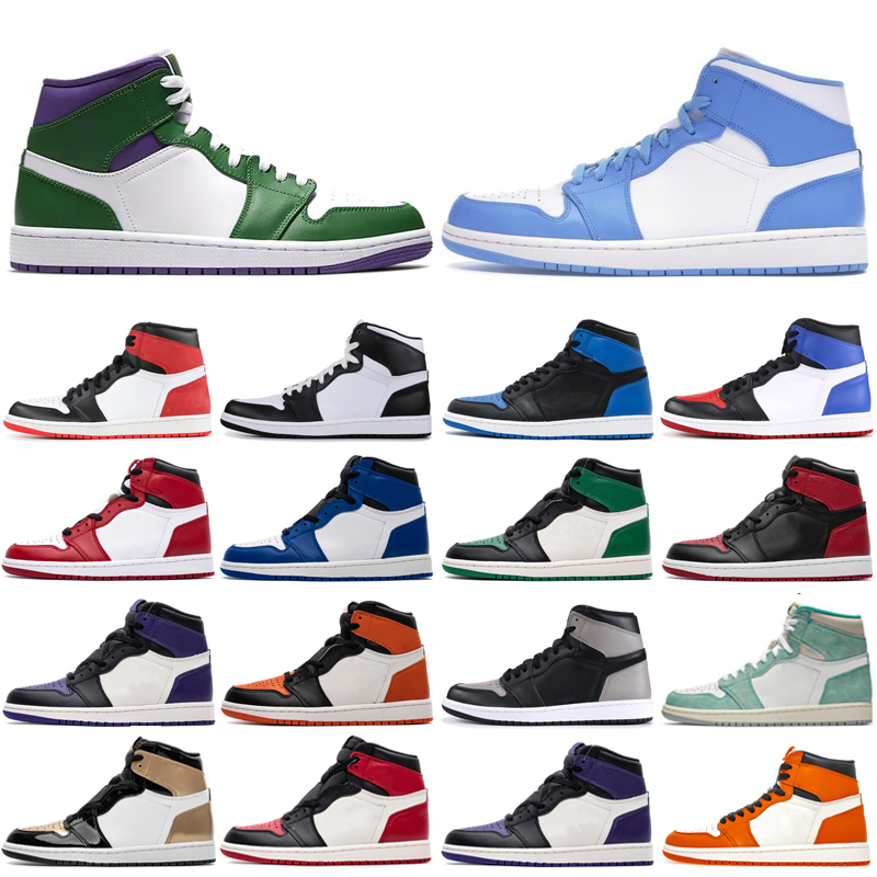 

1s High OG Pine Green Court Purple Shadow basketball shoes NRG Gold Toe Bg (Gs) Bred Toe Game Royal Sports Shoes free shippment
