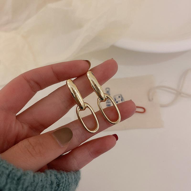 

Dangle & Chandelier Flashbuy Fashion Gold Color Chain Drop Earrings For Women Statement Metal Geometric Minimalist Jewelry