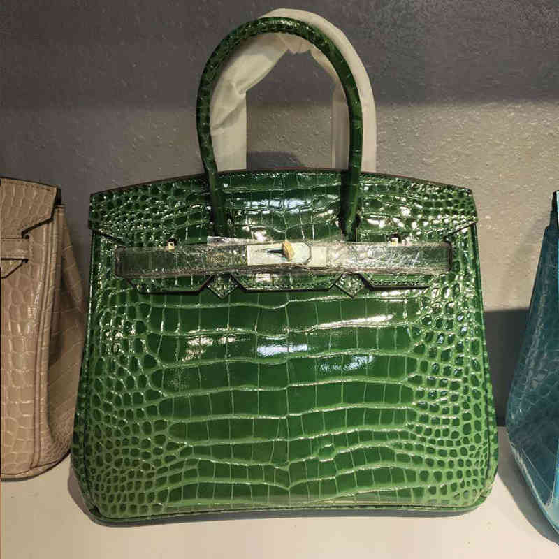

Tote Bag Birks Purse Genuine Fashion Women French Handbag Designer Crocodile Leather Brand Commuter Luxury Women's Cowhide VersatileHers mees 7S15