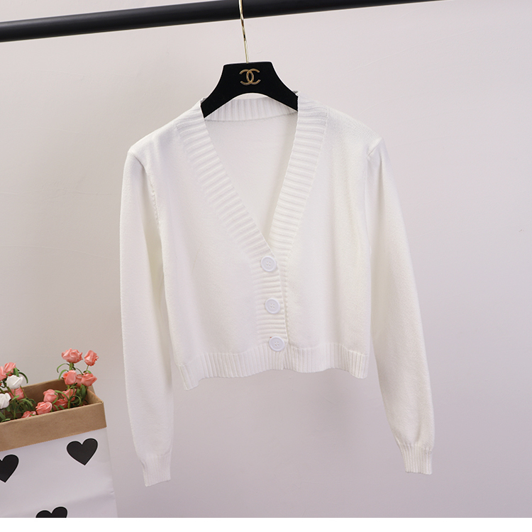cardigan branco curto