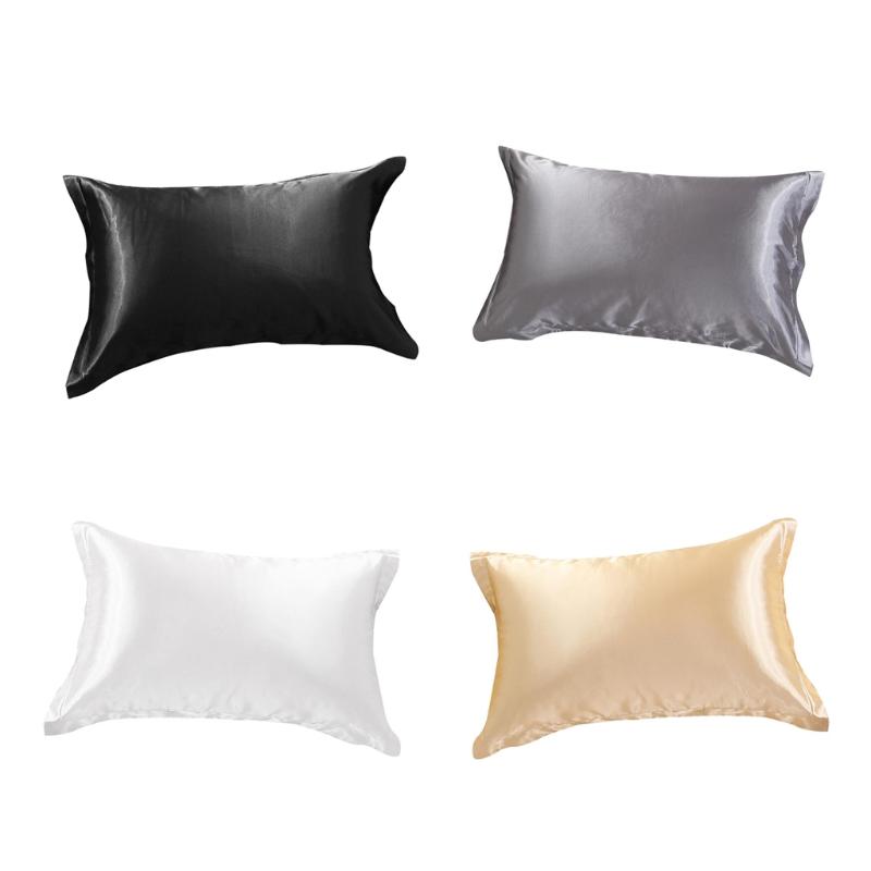 

Silky Breathable Queen Silk Satin Pillow Case Bedding Pillowcase - Home Decor, Black