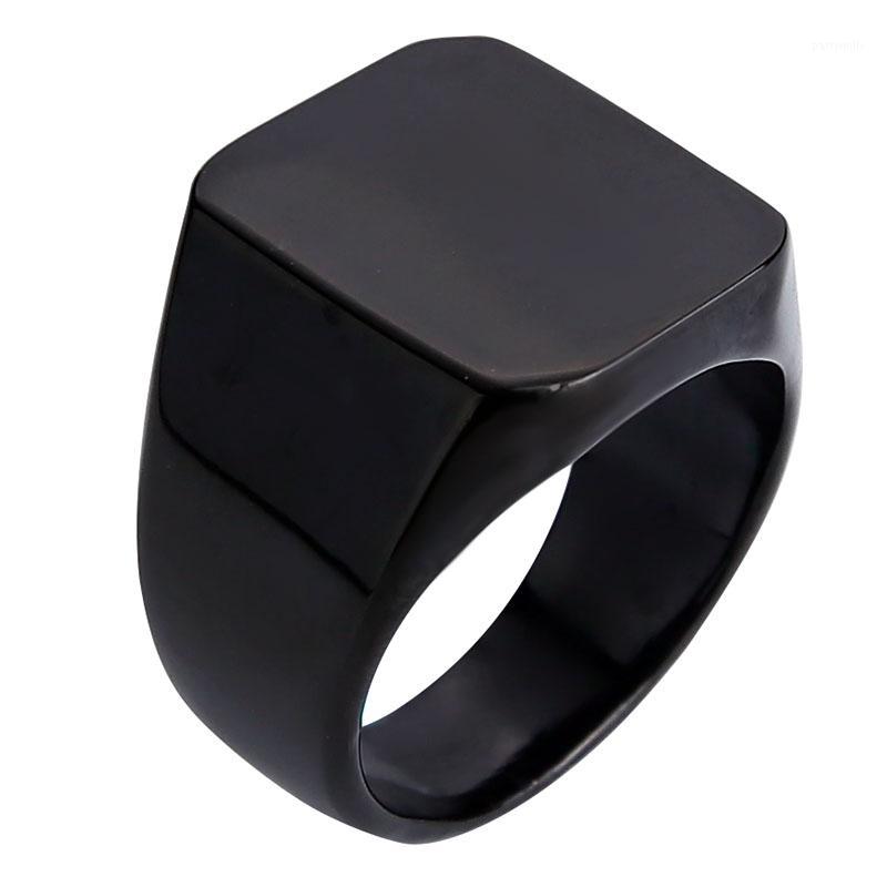 

Cluster Rings Valily Jewelry Men's Gold Color Matte Simple Signet Finger Cuff Ring Stainless Steel Fashion Party Square Band For Women1