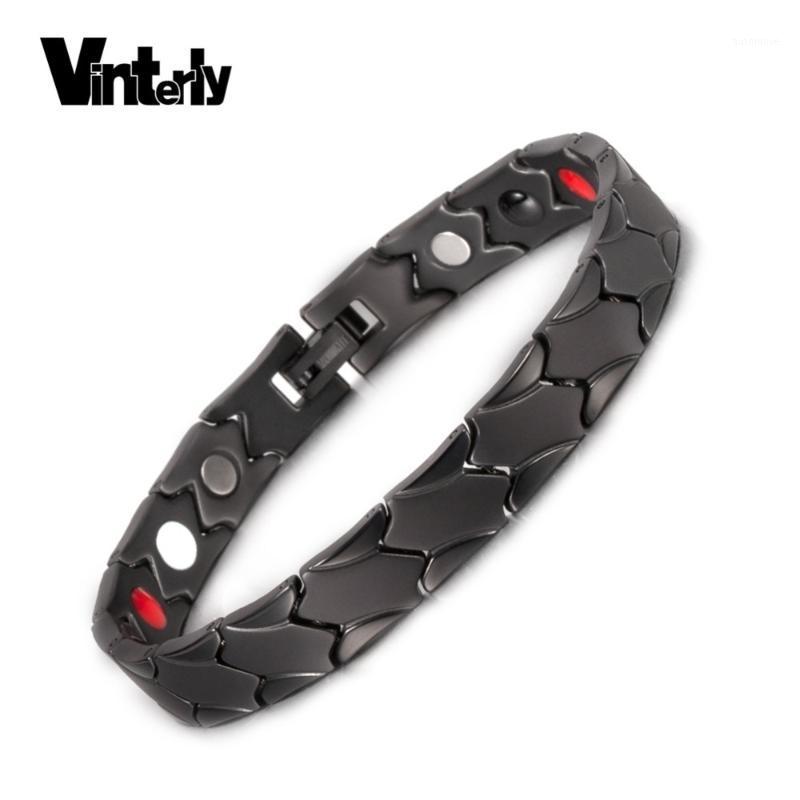 

Vinterly Black Titanium Magnetic Bracelets for Women Friendship Bracelet Femme Health Germanium Chain & Link Bracelets Bangles1