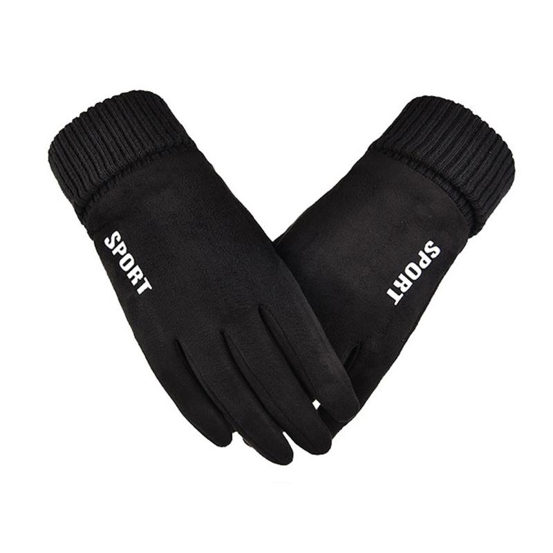 

Gloves For Women Plus Velvet Thickening Suede Warmth Winter Glove Touch Screen Cycling Non-slip Windprood Plush Gloves #YL10