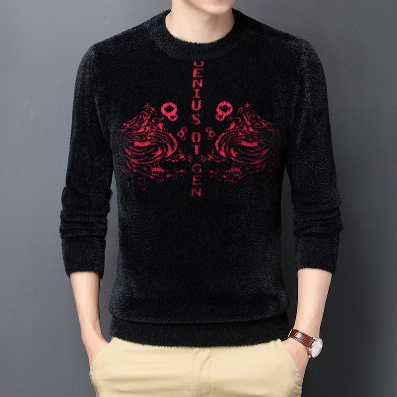 

Sweater Men Casual O-Neck Pullover Men Clothes 2020 Autumn Winter New Arrival Top Sost Warm Mens Cashmere Sweaters, Black