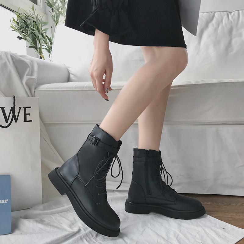 

boots 2020 spring and autumn new Korean style wild thin boots flat-bottomed handsome motorcycle trend, Beige