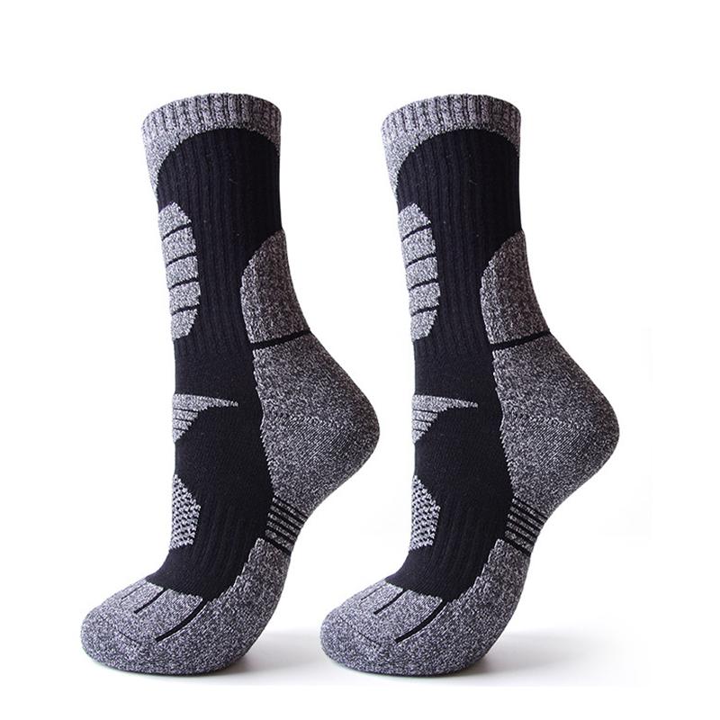 

Men Skiing Socks Winter Keep Warm Thermal Ski Socks fit for Man Hiking Snowboarding Trekking Sports, Black