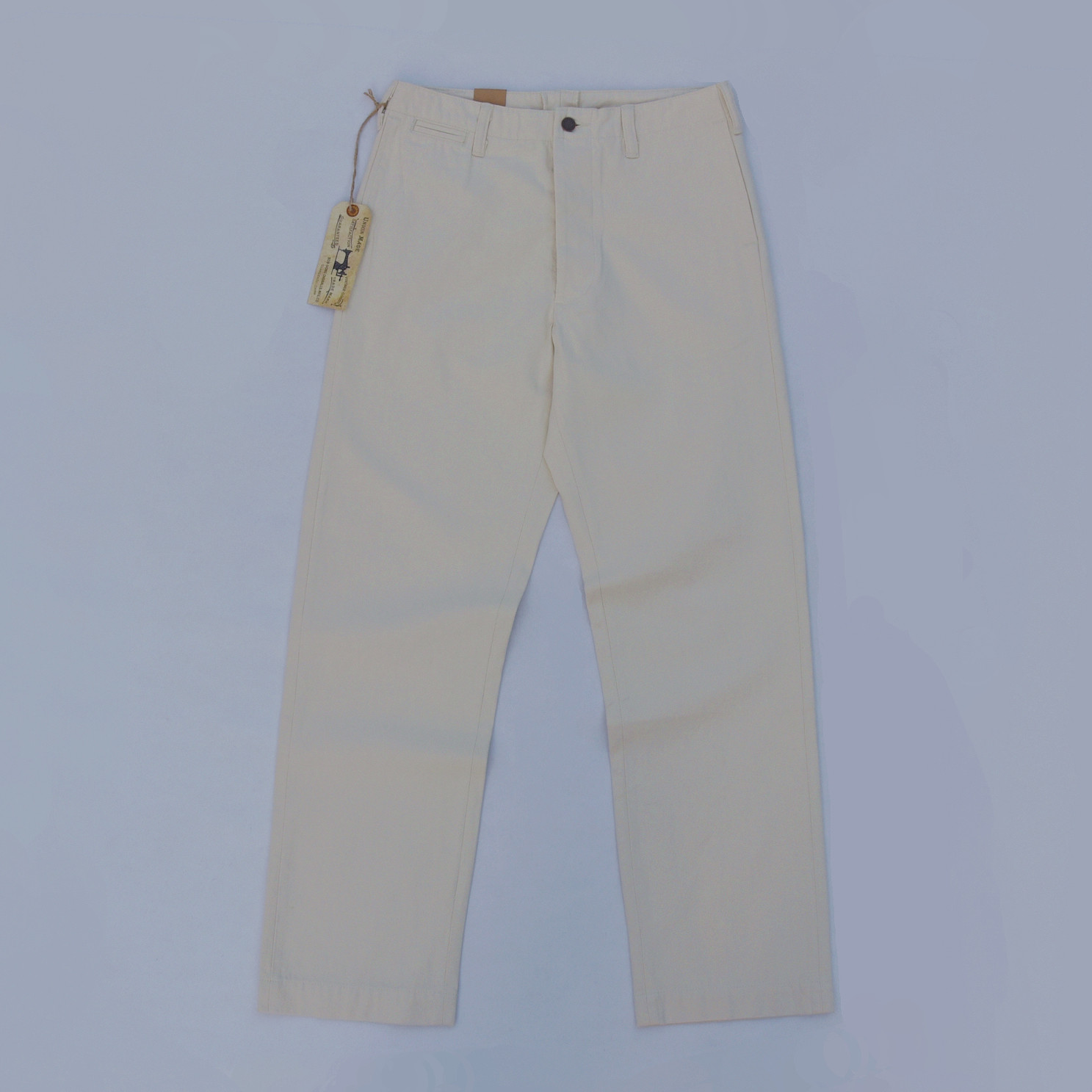 

official hbt white cream military-style casual trousers loose fitting 7YK6, 28