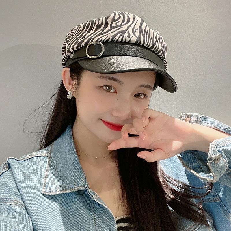 

Caps & Hats Fashion Girl Zebra Lattice Retro Korean Versatile Duck Tongue Hat Women, Yellow