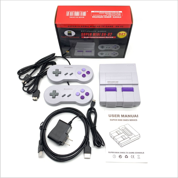 

HDMI Video Game Out TV Super Mini SN-02 Console Controller can store 821 games Video Handheld for SFC games consoles