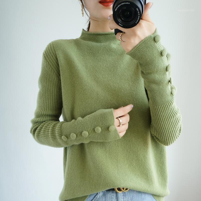 

Autumn and Winter New Style 100% Pure Wool High-neck Woolen Sweaters, Women' Slim Pullovers, Plus Size Warmth, Lightweight1, Purple