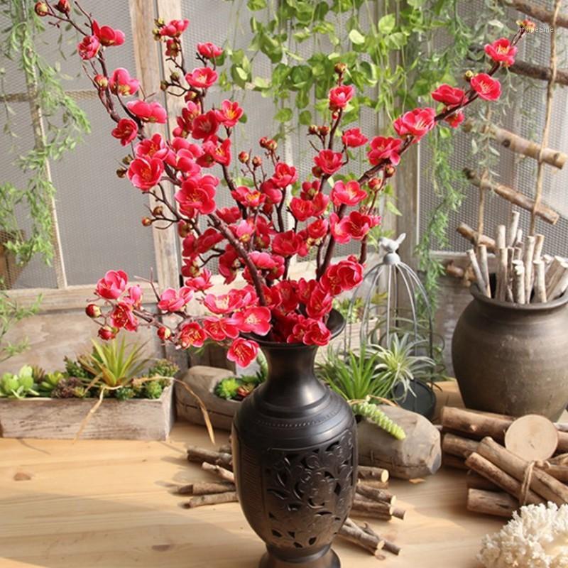 

93CM Large Plum Cherry blossoms Silk Artificial flowers plastic stem Sakura tree branch Home table Decor Wedding Decoration Big1