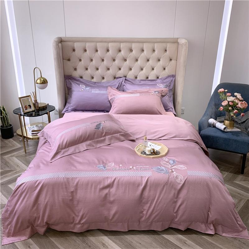 

Luxury Egypt Cotton Beauty Texture Bedding Set Embroidery Duvet Cover Bed Sheet Pillowcases Queen King size 4Pcs promote sales, Yyg5