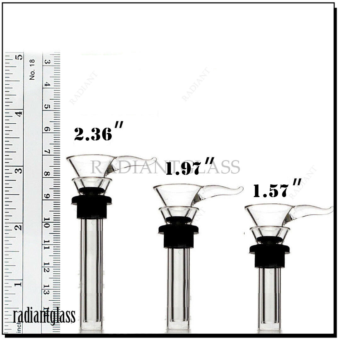 

2021 funnel style with black rubber simple downstem Hookahs for water glass bong male slides and female stem slide