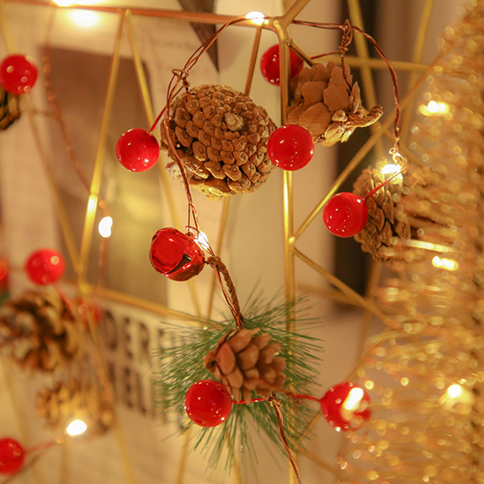 

2021 New Christmas Decorative Pine Cone String 2 Meters 20 Led Warm Light Ip54 No Battery During Shipping Ugve