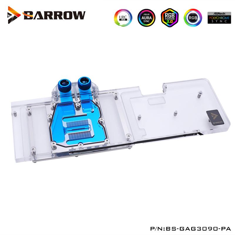 

Barrow GPU Water Block For RTX 3090 3080 Gamer OC Full Cover Watercooler, Support Original Back Plate BS-GAG3090-PA
