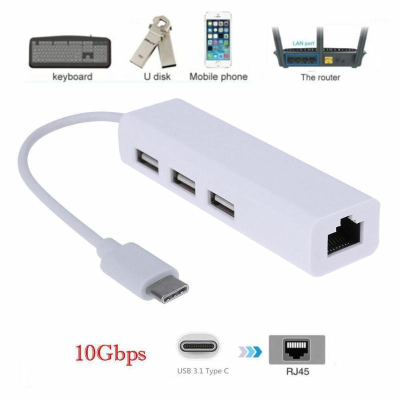 

USB-C USB 3.1 Type C to USB RJ45 Ethernet Lan Adapter Hub Cable for PC Type-C port1