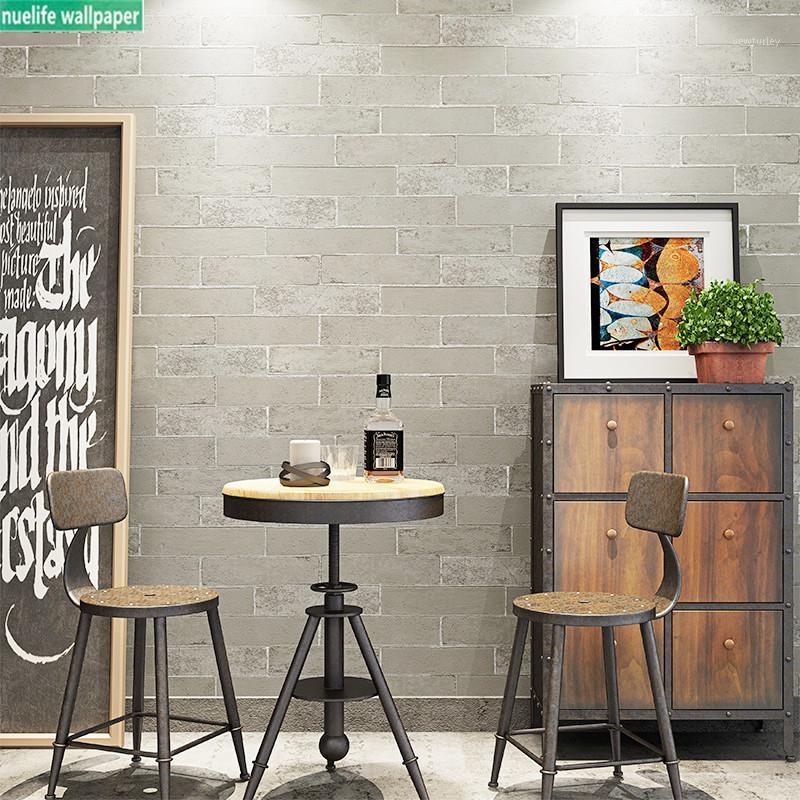 

Retro gray three-dimensional imitation brick pattern brick wallpaper restaurant restaurant clothing barber shop wallpaper21, 53cmx.9.5m