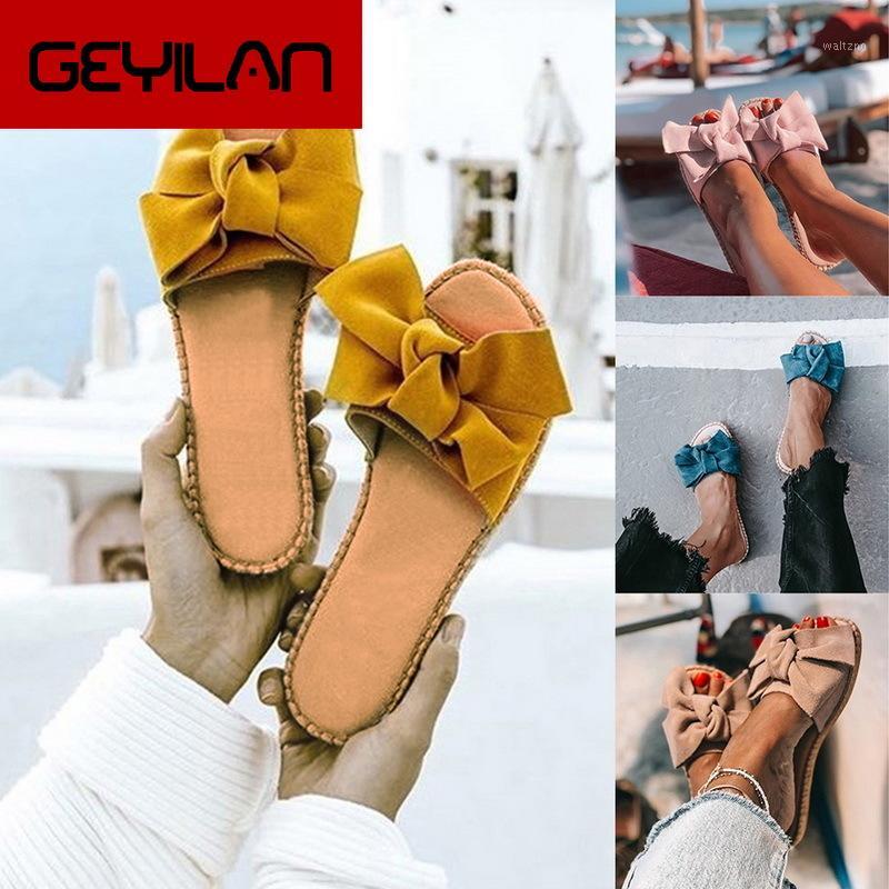 

Slippers Women Torridity Bow Torridity Sandals Slipper Indoor Outdoor -flops Beach Shoes Female Fashion Shoes 20191, Yellow