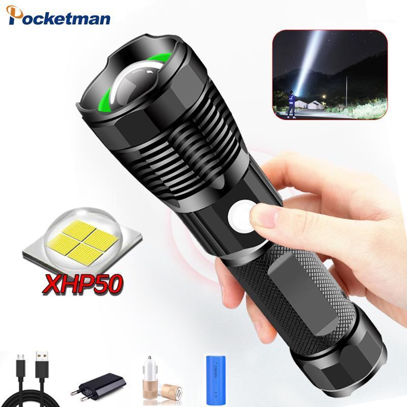 

Powerful LED USB Rechargeable Lantern Tactical torch Light Camping Riding Light power by 26650/186501