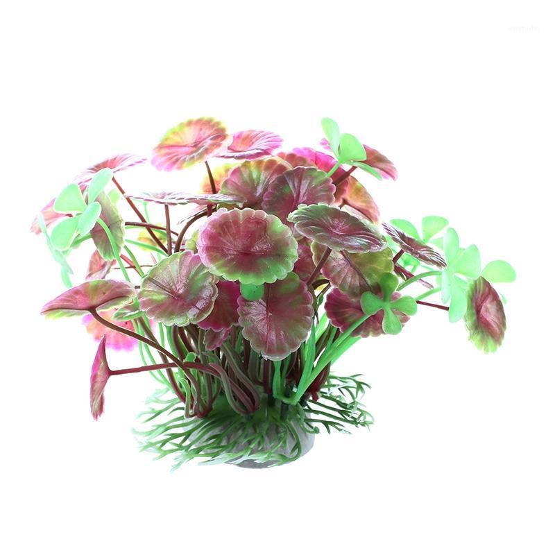 

Plant Leaves Waterscape Lotus Artificial Plastic Purple Aquarium1