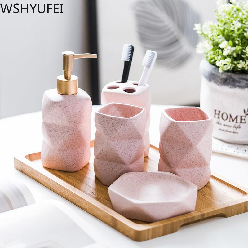 

Ceramic wash bathroom four-piece furniture decoration wash bathroom toiletries gift set mug accessories
