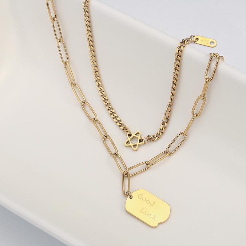 

AENSOA Punk Gold Color Choker Necklace Hip Hop Jewelry 2020 Trendy Thick Chain Geometric Pendant Necklace Women Neck Accessories