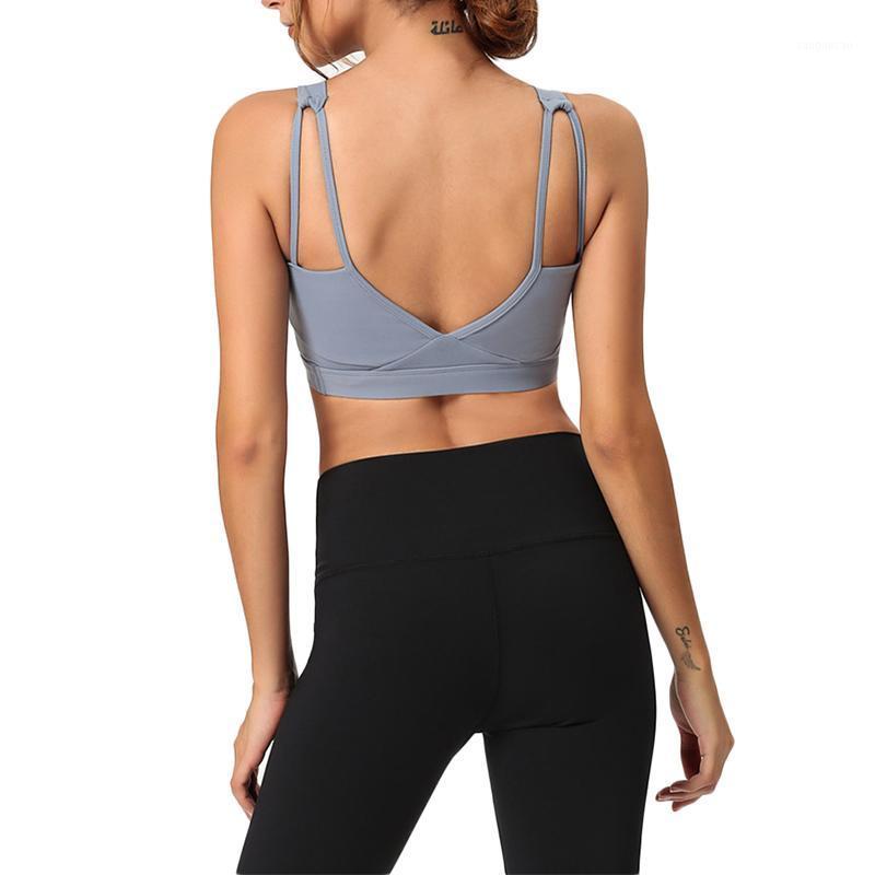 

High Quality Yoga Bra Beauty Back Cross Fitness Backless Sports Bra Wholesale1, White