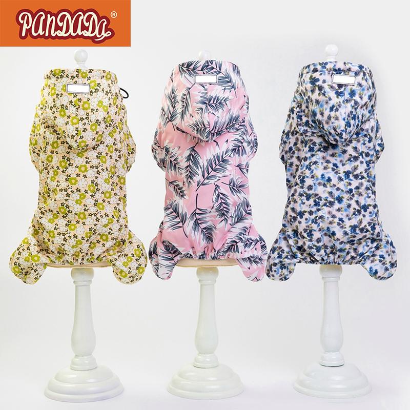 

Pet Raincoat Windproof Hat Waterproof Floral Patterns Trench Coat Rainy Day For Small Medium Dogs