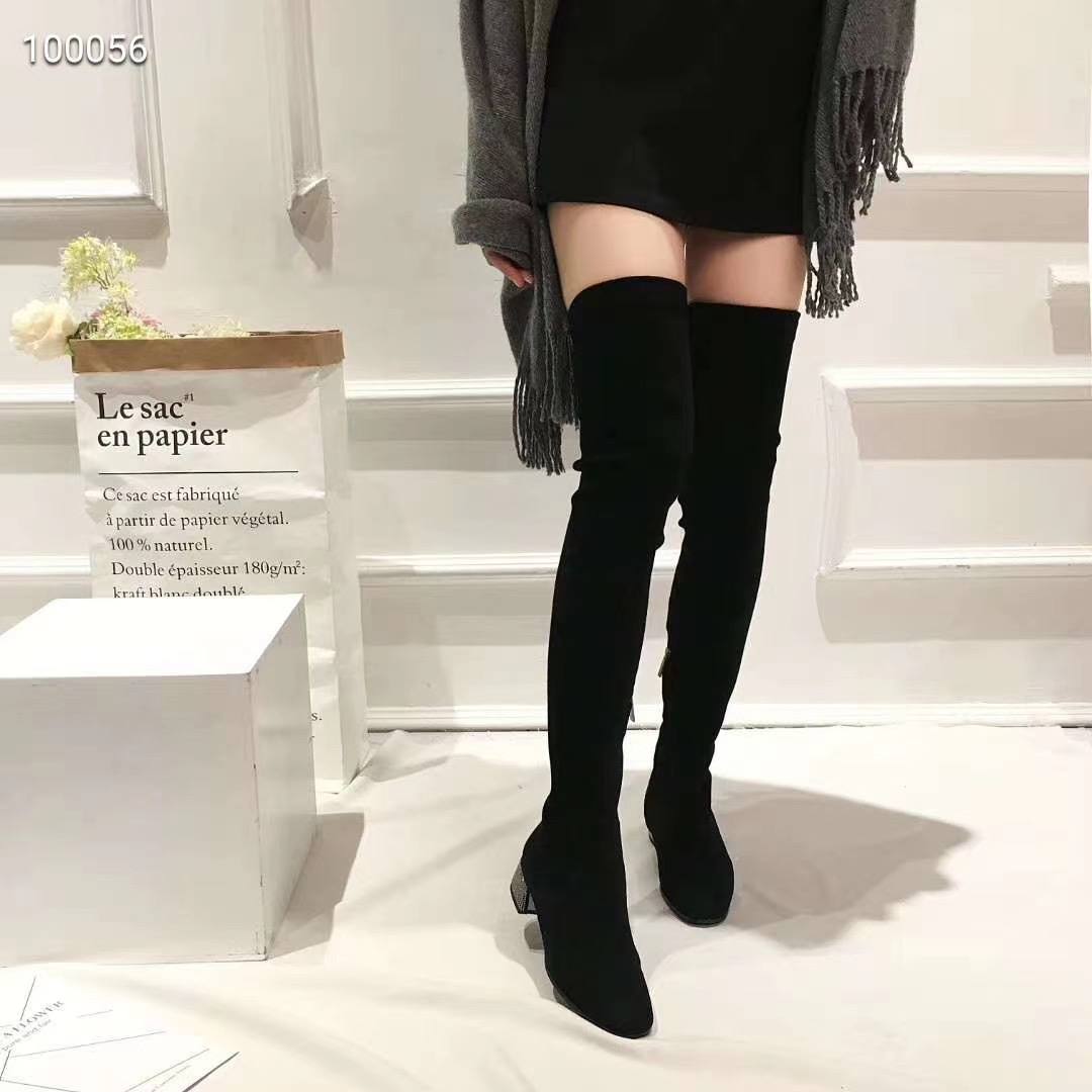 

Winter Women Boots Luxurious Brand Tall Boot Karitube Black Sheeskin Calfskin Genuine Leather Over-knee Boot Wedding Party Dress