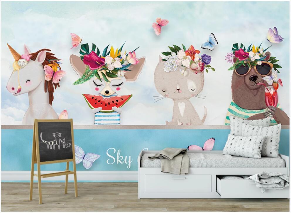 

custom photo mural on the wall 3d wallpaper Animal horse rabbit children's room home decor 3d wall murals wallpaper in the living room, Non-woven wallpaper